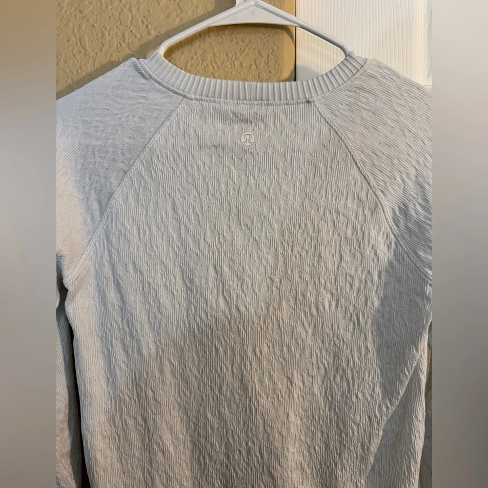 Lululemon Rest Less Pullover White Thumbhole Long Sleeve Top